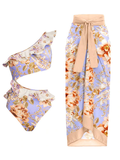 Printed Cut Fashion One Piece Swimsuit