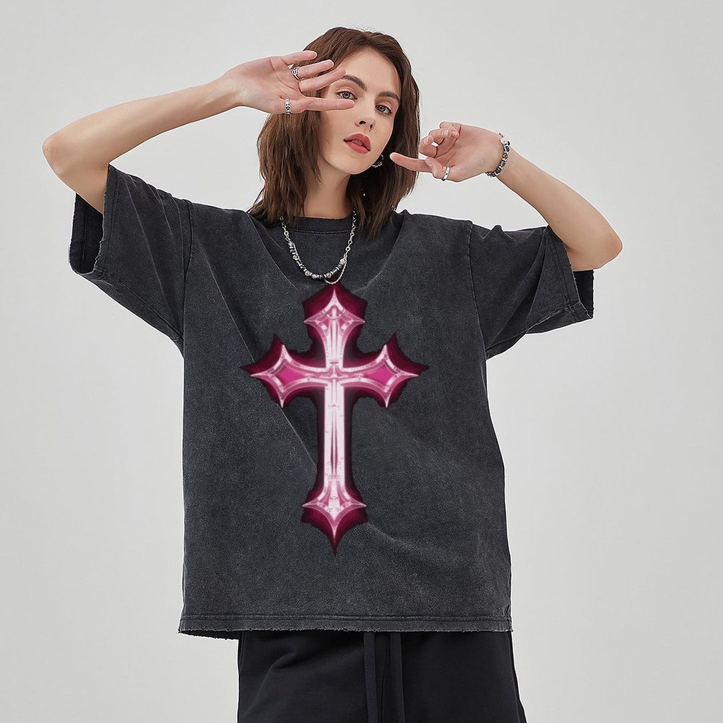 Unisex Vintage Solid Wash T-Shirts 2305103942