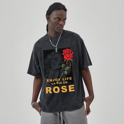 Unisex Vintage Solid Wash T-Shirts 2305102851