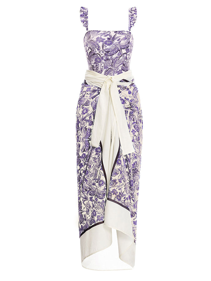 Purple Print Swimsuit  and Coverup