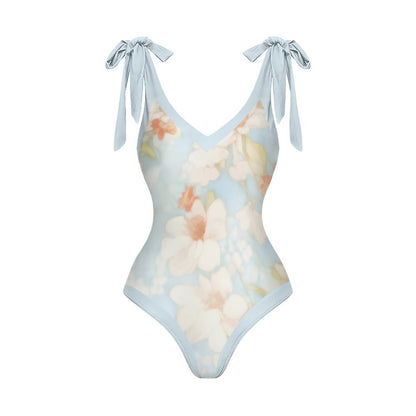 Casual Printed One-Piece Swimsuit And Cover Up 2305102473