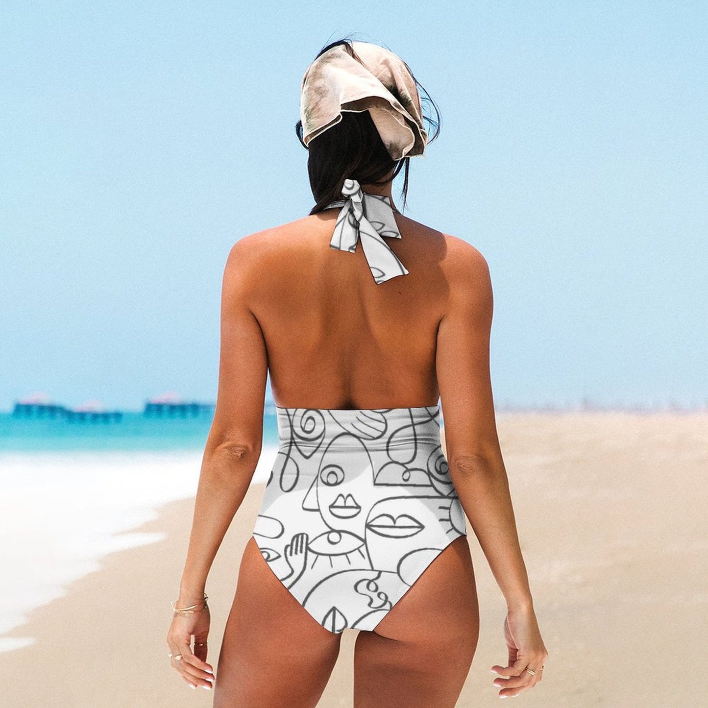 Casual Printed One Piece Swimsuit And Cover Up 2306101709