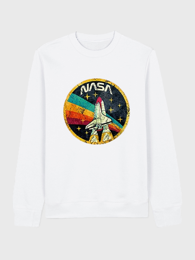 Unisex Round Neck Casual Printed Long Sleeve Sweatshirt