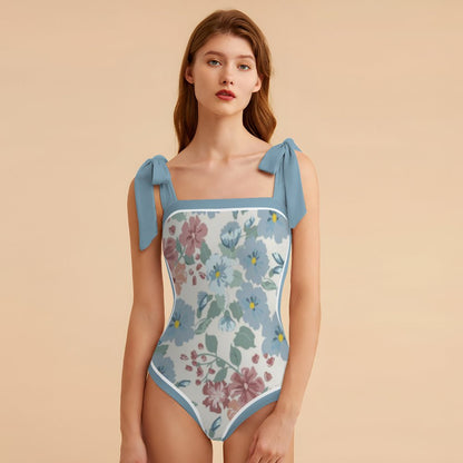 Fashion Printed One Piece Swimsuit And Cover Up 2305104414