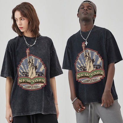 Unisex Vintage Solid Wash T-Shirts 2305102645