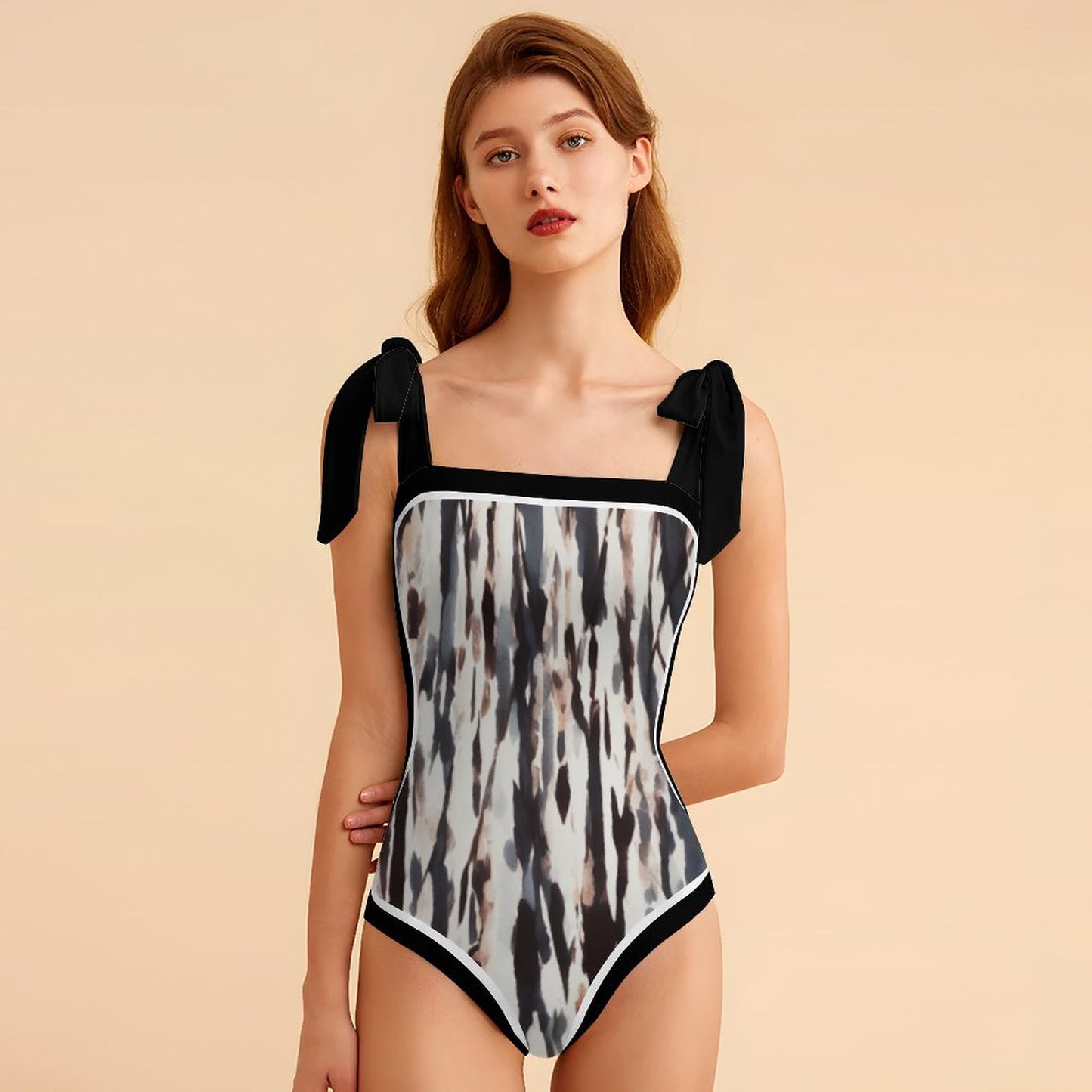 Fashion Printed One Piece Swimsuit And Cover Up 2305104415