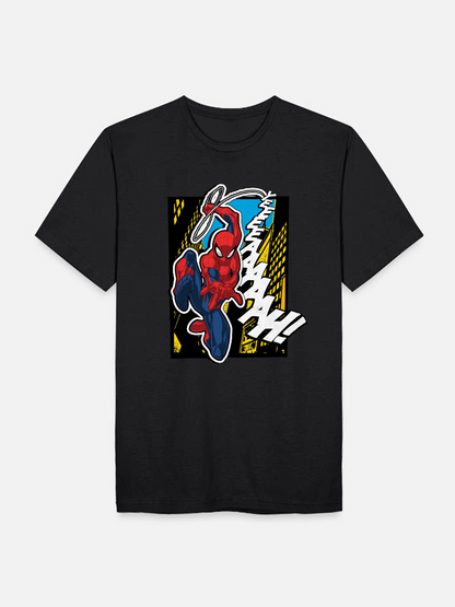 Men's Casual Spiderman Printed Round Neck Short Sleeve T-Shirt