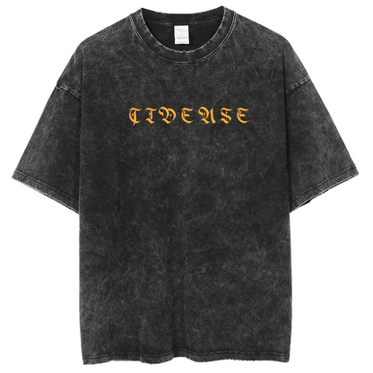 Mens Cotton Wash Solid T-Shirts Oversized Unisex Short Sleeve Streetwear Rap Hip Hop Basic Tee Tops