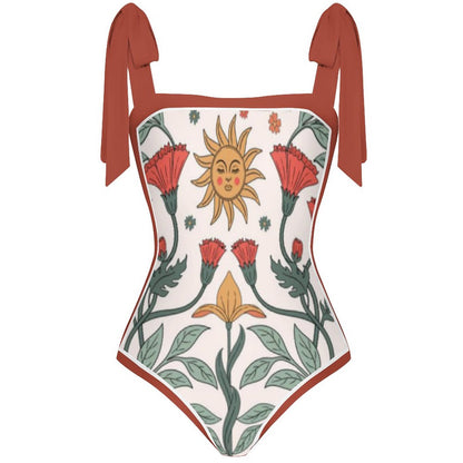 Fashion Printed One Piece Swimsuit And Cover Up 2306102472