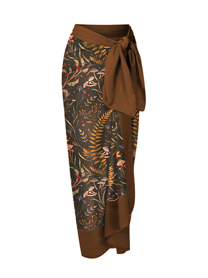 Garden Forest Printed One Piece And Skirt