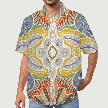 Men's Vintage Print Vacation Hawaiian Shirt 2306104050
