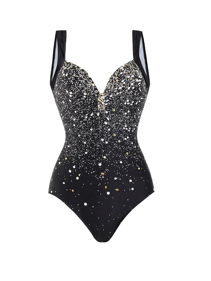 The Starry Sky Sexy One Piece Swimsuit and Skirt/Sarong