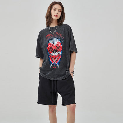 Unisex Vintage Solid Wash T-Shirts 2305104087