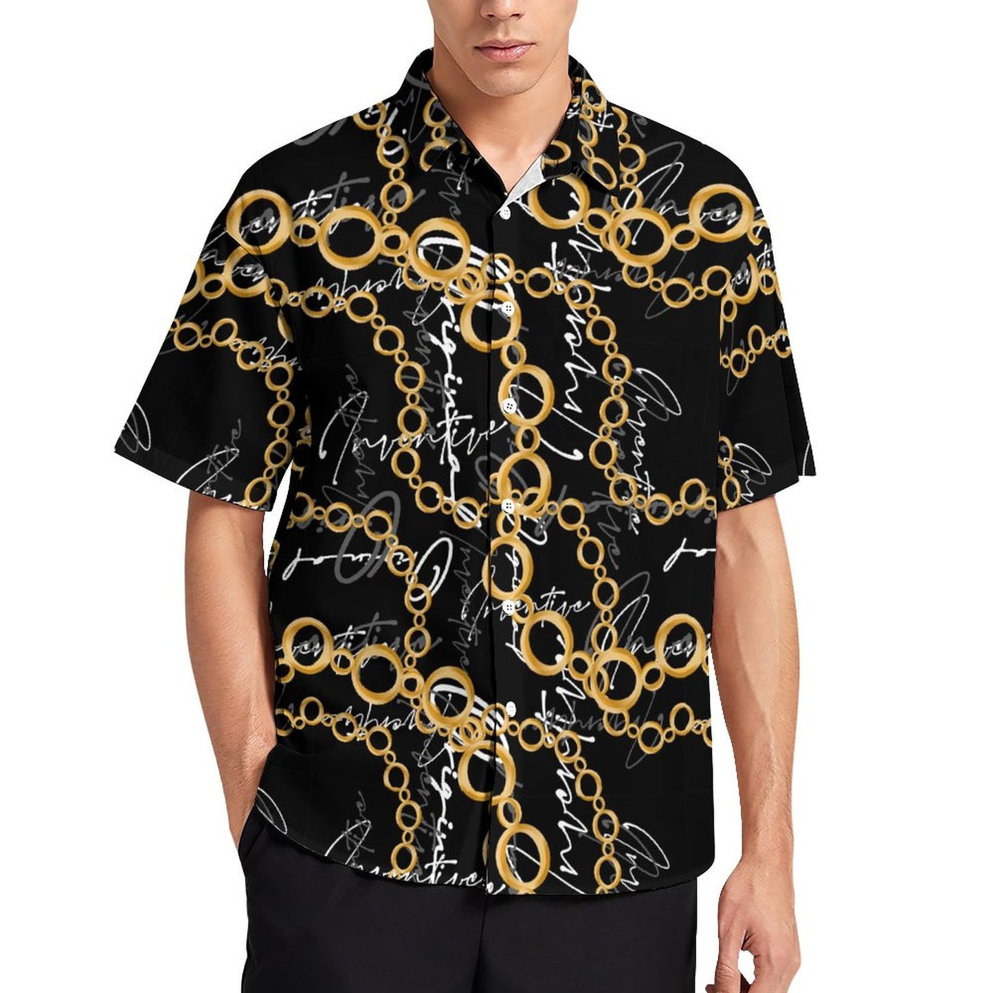 Men's Fashion Casual Printed Short Sleeve Shirts 2306101495