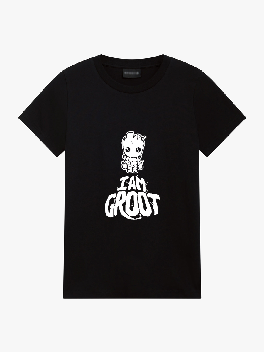Women's Casual Groot Marvel Printed Round Neck Short Sleeve T-Shirt