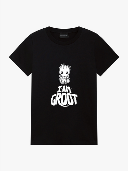 Women's Casual Groot Marvel Printed Round Neck Short Sleeve T-Shirt