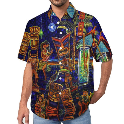 Tiki Chest Pocket Short Sleeve Hawaiian Shirt 2306100694
