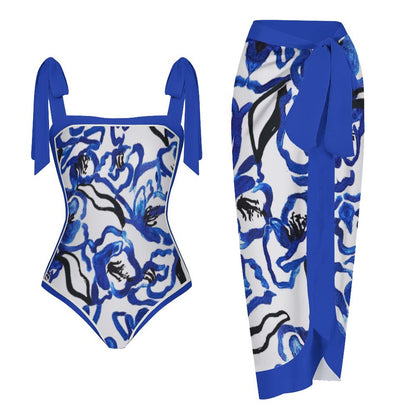 Fashion Printed One Piece Swimsuit And Cover Up 2305105118