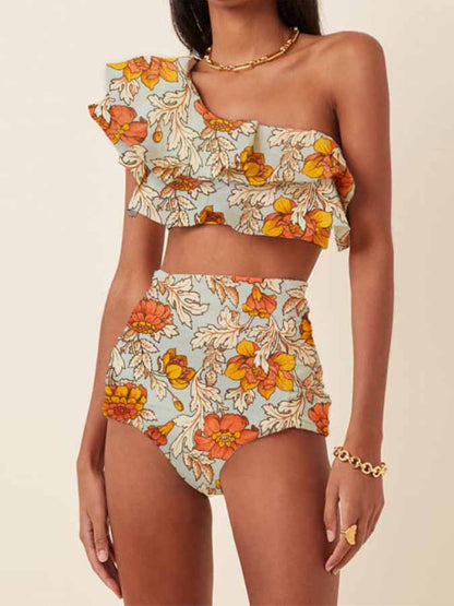 One-Shoulder Ruffled Bikini
