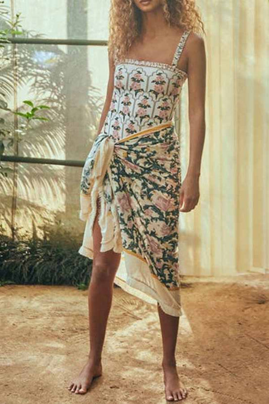 Floral One Piece Swimsuit And Coverup