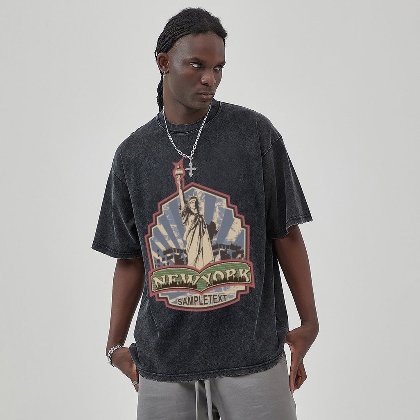 Unisex Vintage Solid Wash T-Shirts 2305102645