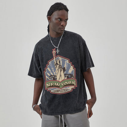 Unisex Vintage Solid Wash T-Shirts 2305102645