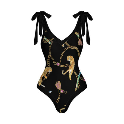 Casual Printed One-Piece Swimsuit And Cover Up 2305102502