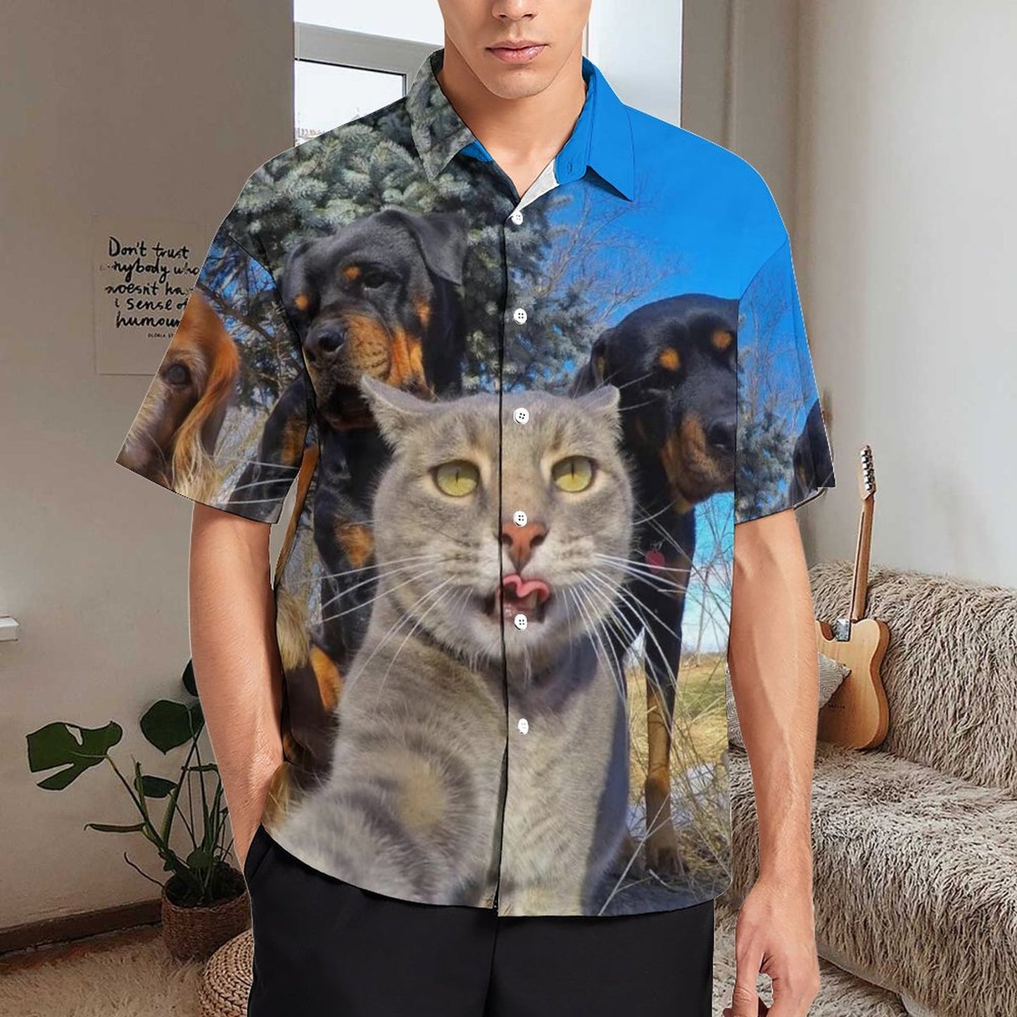 Men's Fashion Casual Printed Short Sleeve Shirts 2306103301