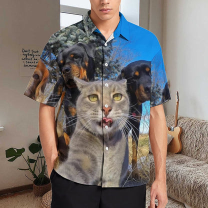 Men's Fashion Casual Printed Short Sleeve Shirts 2306103301