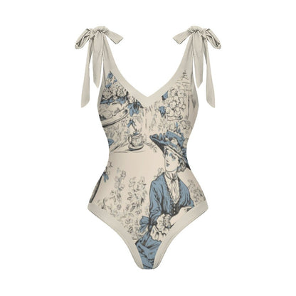 Casual Printed One-Piece Swimsuit And Cover Up 2305102461