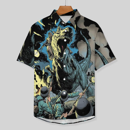 Men's T-Rex Print Vacation Hawaiian Shirt 2305106994