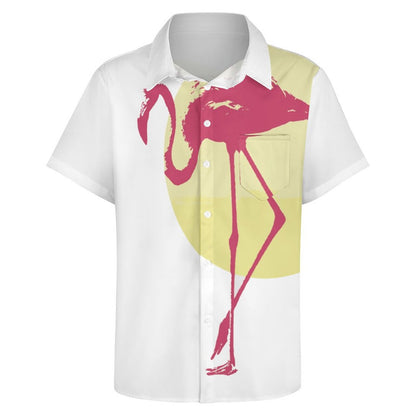 Men's Hawaiian Flamingo Print Vacation Shirt 2306101954