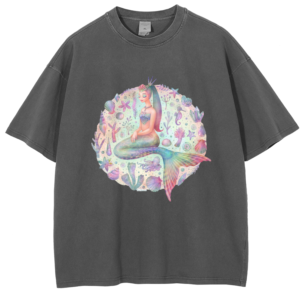 Mens Cotton Wash Solid T-Shirts Oversized Unisex Short Sleeve Streetwear Rap Hip Hop Basic Tee Tops