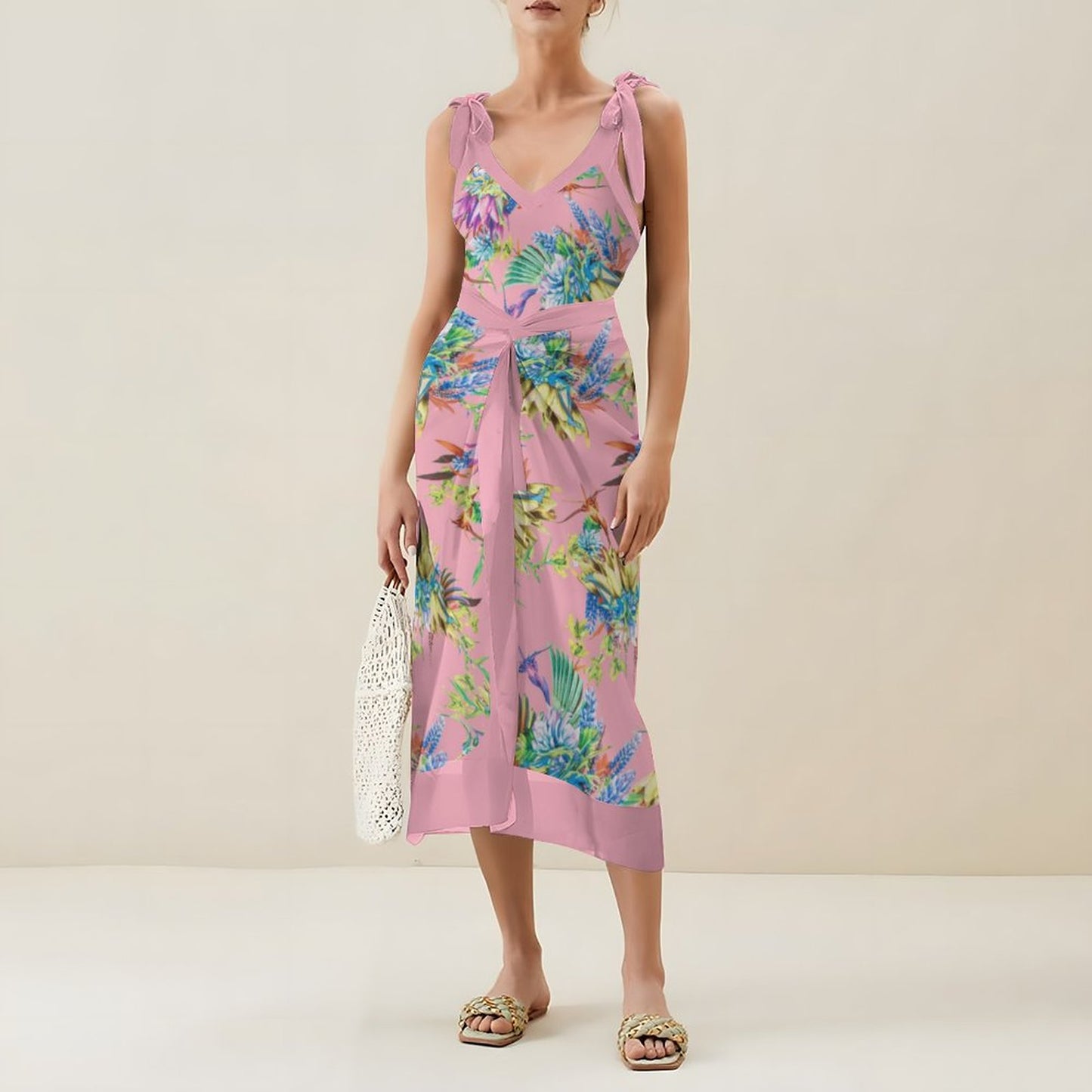 Casual Printed One-Piece Swimsuit And Cover Up 2305102743