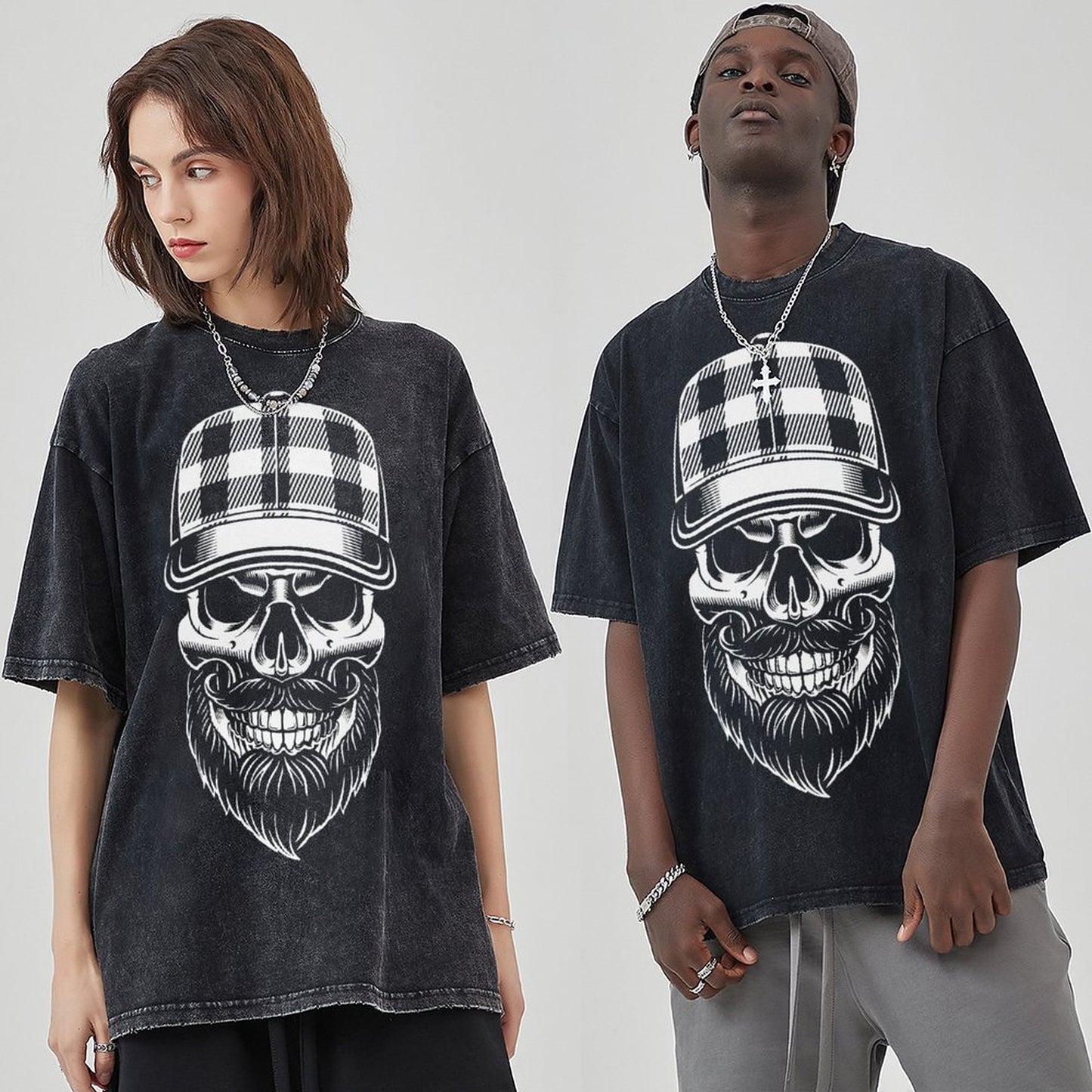Mens Cotton Wash Solid T-Shirts Oversized Unisex Short Sleeve Streetwear Rap Hip Hop Basic Tee Tops 2305101593