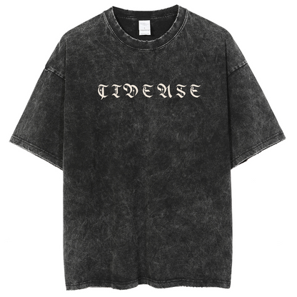 Mens Cotton Wash Solid T-Shirts Oversized Unisex Short Sleeve Streetwear Rap Hip Hop Basic Tee Tops