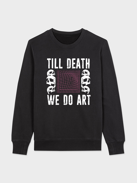 Unisex Round Neck Casual Skull Printed Long Sleeve Sweatshirt