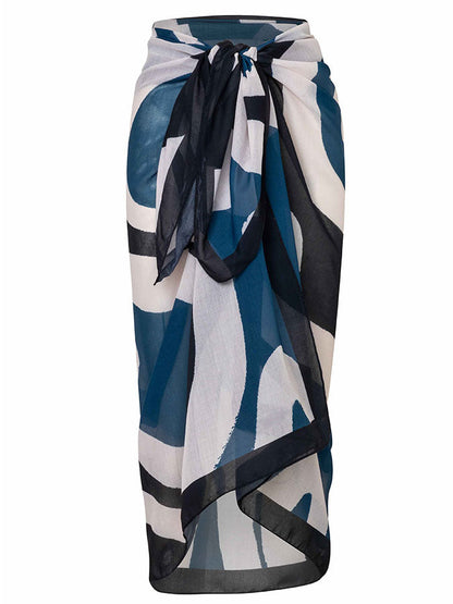 Vintage Fashion Print One Piece Swimsuit and Cover Up