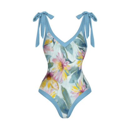Casual Printed One-Piece Swimsuit And Cover Up 2305102829
