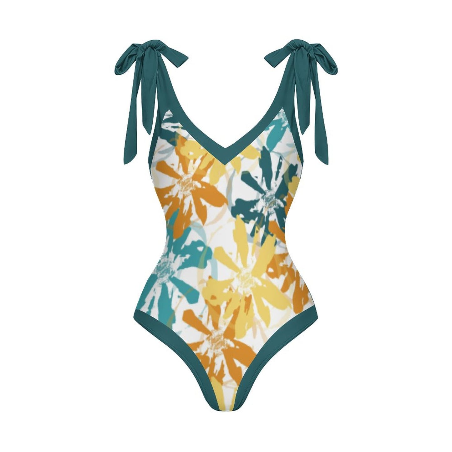 Casual Printed One-Piece Swimsuit And Cover Up 2305104272