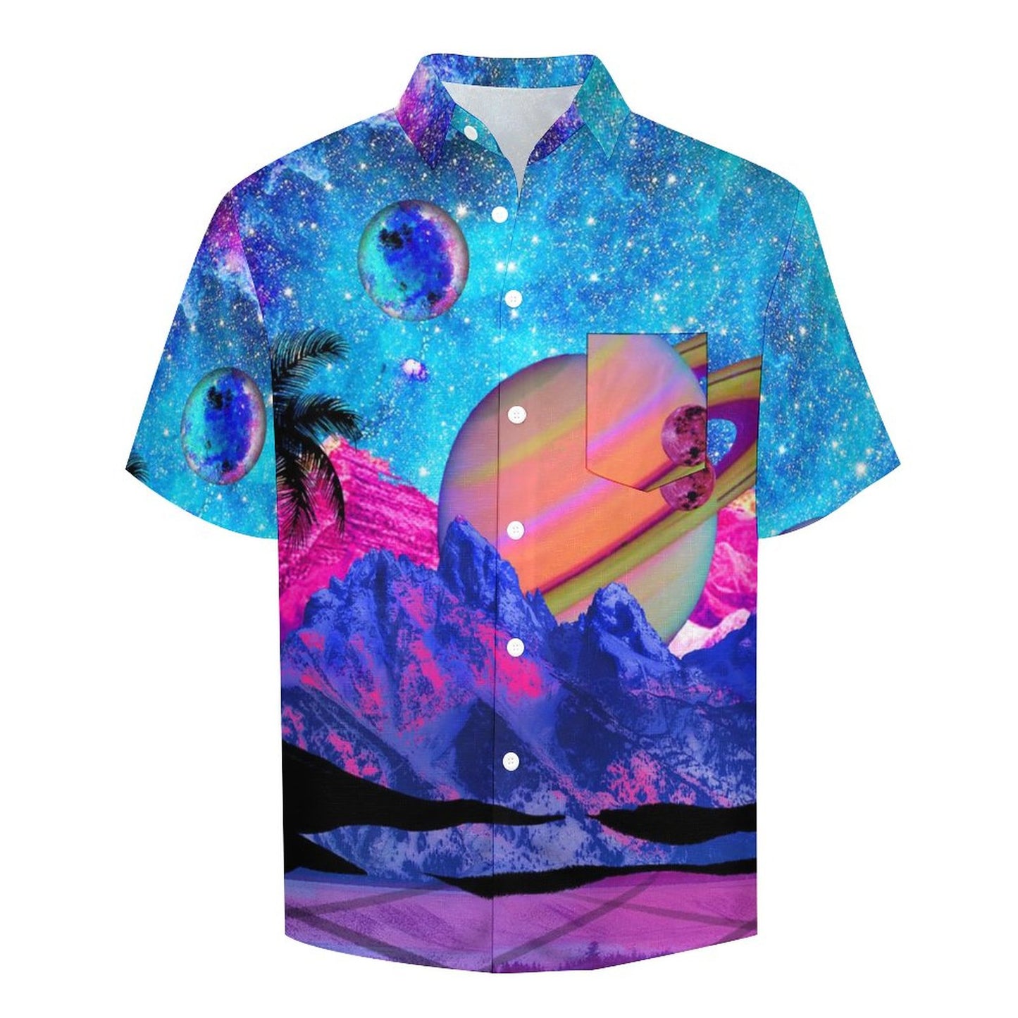 Men's Star Print Vacation Hawaiian Shirt 2306104580