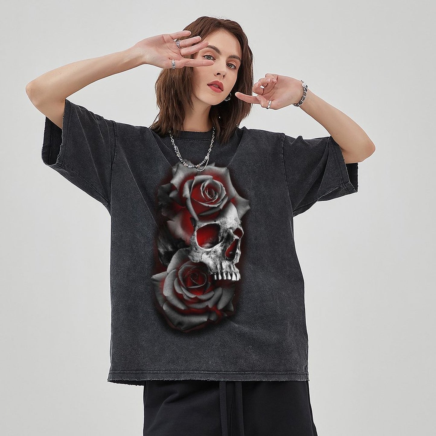 Unisex Vintage Solid Wash T-Shirts 2305104093