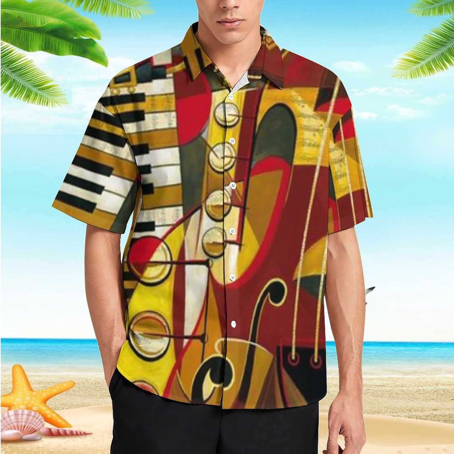 Men's Hawaiian Print Resort Shirt 2305102027