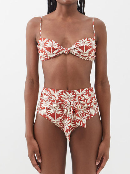 Vintage Fashion Print Beach Bikini and Cover Up