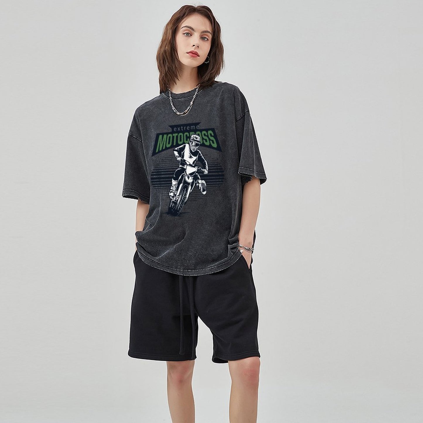 Unisex Vintage Solid Wash T-Shirts 2305102853