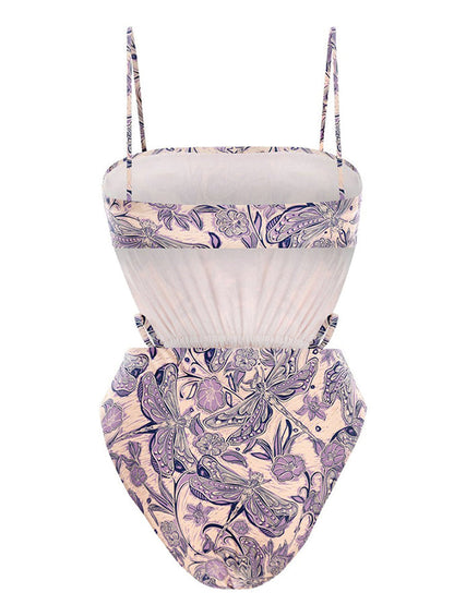 Fashion Print One Piece Swimsuit and Cover Up
