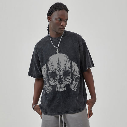 Mens Cotton Wash Solid T-Shirts Oversized Unisex Short Sleeve Streetwear Rap Hip Hop Basic Tee Tops 2305101607