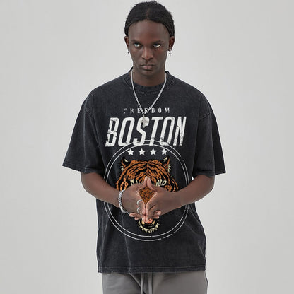 Mens Cotton Wash Solid T-Shirts Oversized Unisex Short Sleeve Streetwear Rap Hip Hop Basic Tee Tops 2305101617