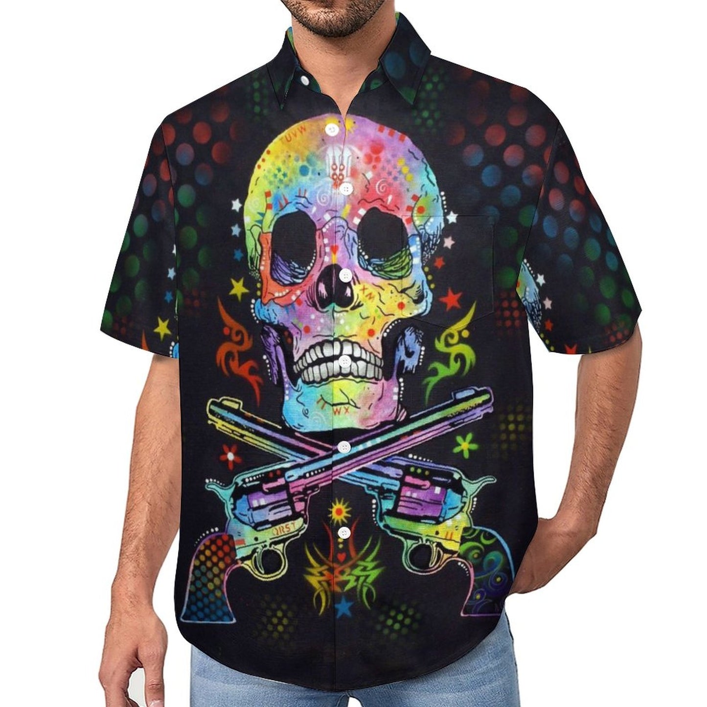 Men's Hawaiian Print Lapel Shirt 2304103194