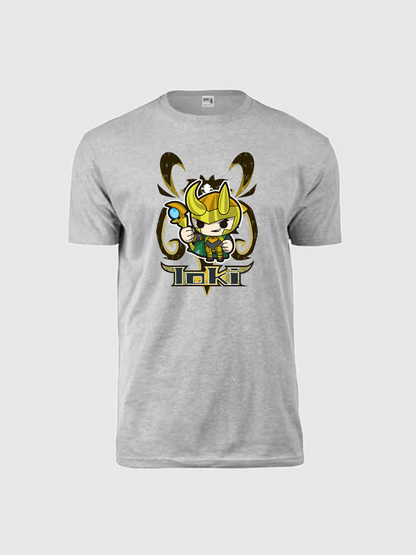 Men's Casual Little Loki Printed Round Neck Short Sleeve T-Shirt